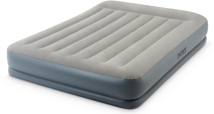 Кровать надувная со встроенным насосом Intex Pillow Rest 152*203*30см 64118