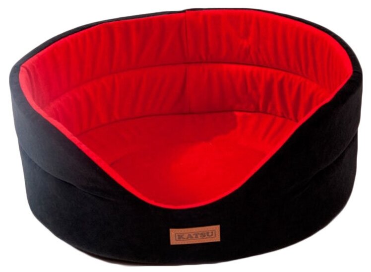 KATSU SUEDINE 40х35х16 см лежак для животных искусственная замша черно-красный PZ 087-35914 - фотография № 1