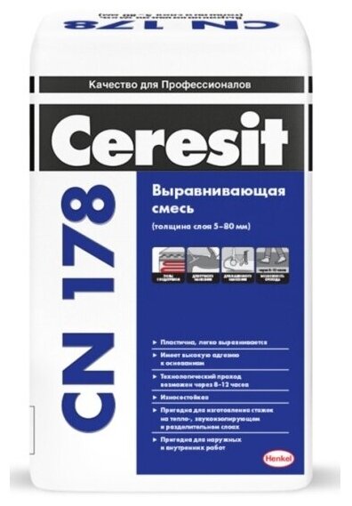 Выравнивающая смесь для пола Ceresit CN 178, 25 кг