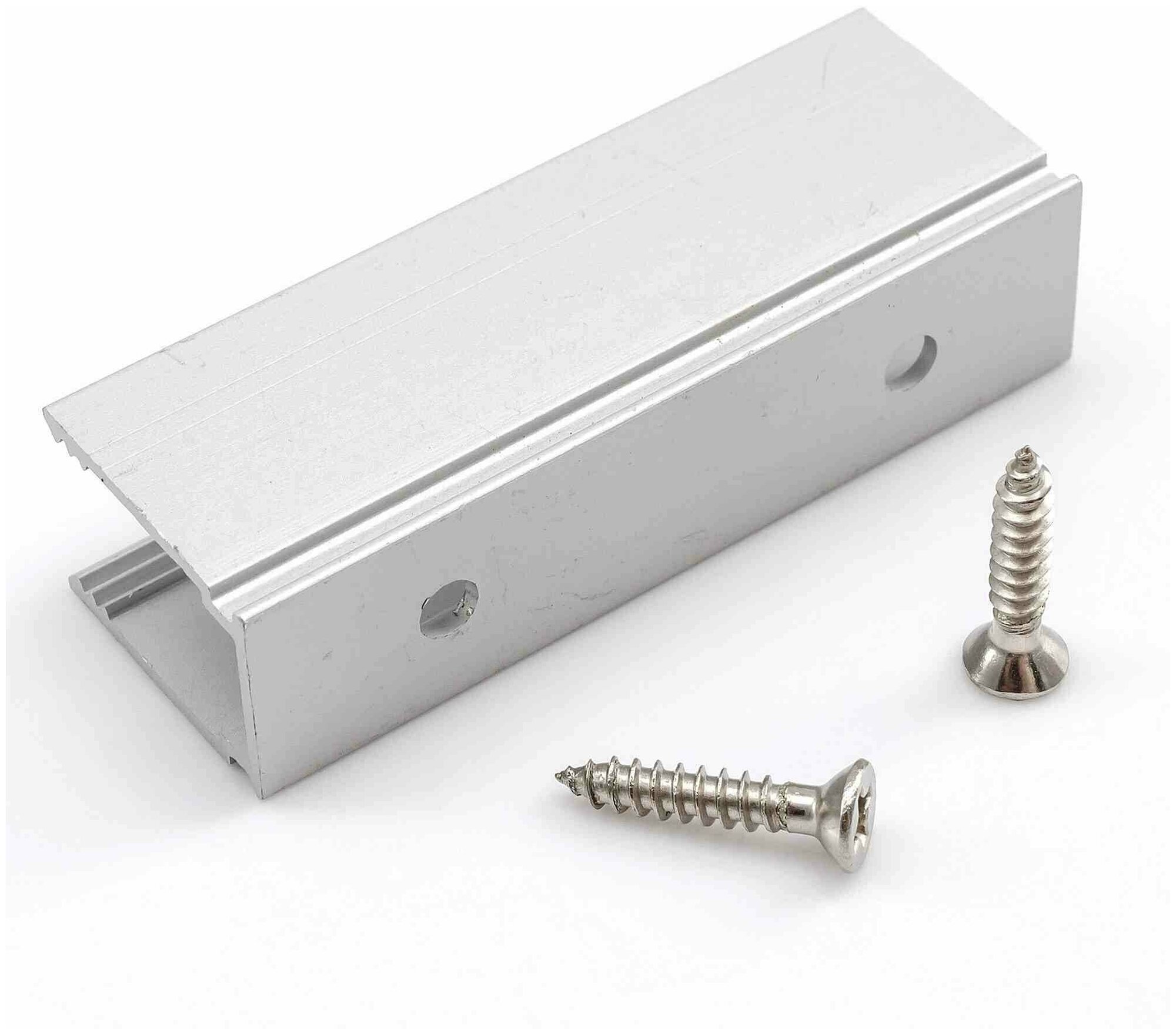 фото Алюминиевый держатель для одноцветного одностороннего светодиодного неона (10.5*18.5мм), арт. 10-71/72/73/74/75, 50*12,5*17,8 мм.