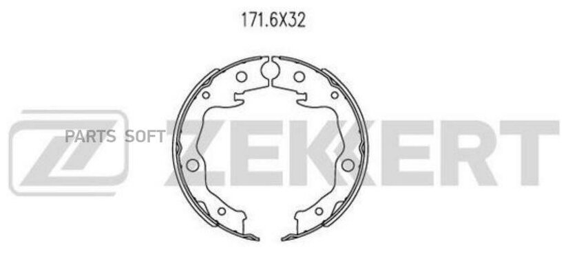 ZEKKERT BK4043 Колодки стояночного тормоза Nissan Qashqai (J10) 06- Tiida 07- X-Trail (T31) 07-; Toyota Zekkert