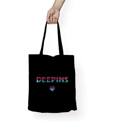 фото Сумка-шоппер унисекс каждому своё "deepins/дипинс/jojohf" черная