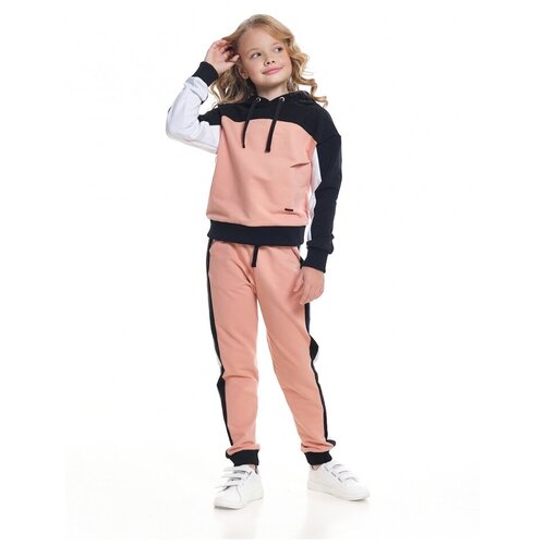 Комплект одежды Mini Maxi, размер 128, черный, розовый спортивный костюм для девочки mini maxi модель 7557 цвет розовый черный размер 128