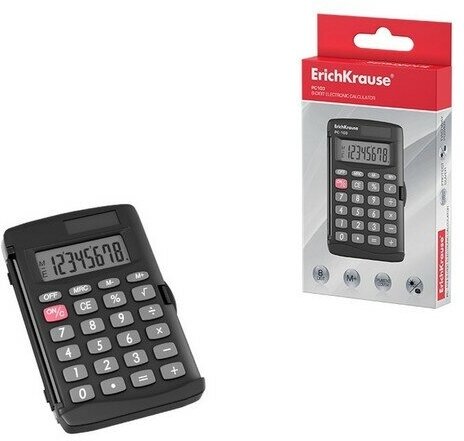 Калькулятор карманный 8-разрядов ErichKrause PC-103 чёрный