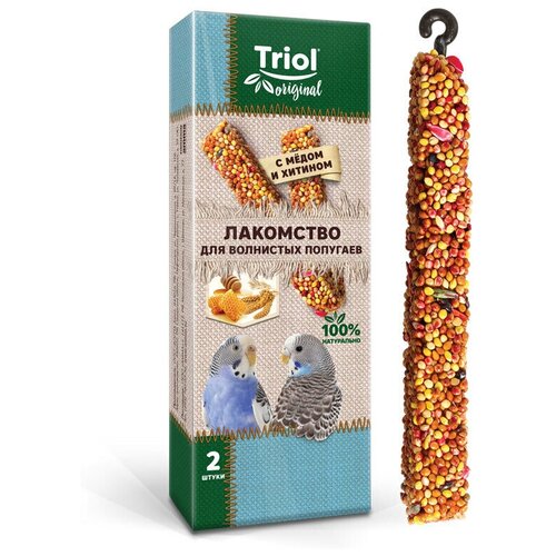 Лакомство Triol Original для волнистых попугаев с медом и хитином , 55г, (в упаковке 2шт)