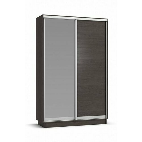 Шкаф-купе для одежды с зеркалом РИМ-140, цвет венге, 140x60x224 см