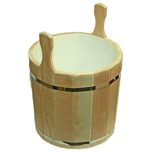 Запарник из кедра с крышкой и пластиковой вставкой, 17 л