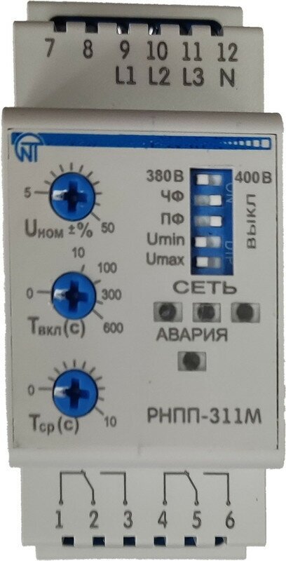 Реле контроля 3-фаз. напряжения РНПП-311М (2 мод.) - фотография № 7