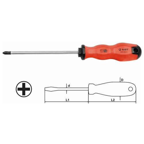 Отвертка AIST Отвертка крестовая PH1 80мм AIST 82010801 крестообразная PHILLIPS РН1 отвертка крестообразный наконечник aist отвертка крестовая ph1 38мм aist 82010381p x крестообразная phillips рн1 короткая