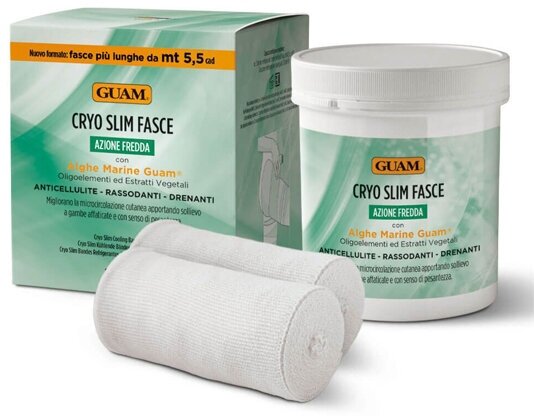 Guam CRYO Slim Fasce (Бинты-обёртывание для снятия отёчности ног с охлаждающим эффектом), 2 шт. х 5.5 м х 10 см