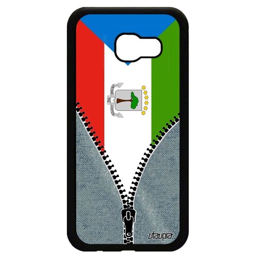 фото Чехол на телефон samsung galaxy a5 2017, "флаг гвинеи экваториальной на молнии" страна utaupia