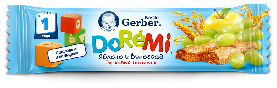 Злаковый батончик с яблоком и виноградом, GERBER, с 12 мес, 25г - фотография № 5