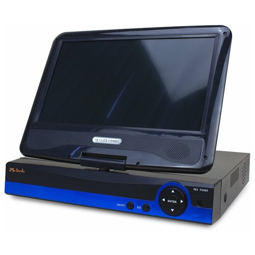 Видеорегистратор гибридный PS-link A9104HX 4 канала с монитором видеорегистратор для видеонаблюдения wifi ps link n4208m 8 каналов с монитором