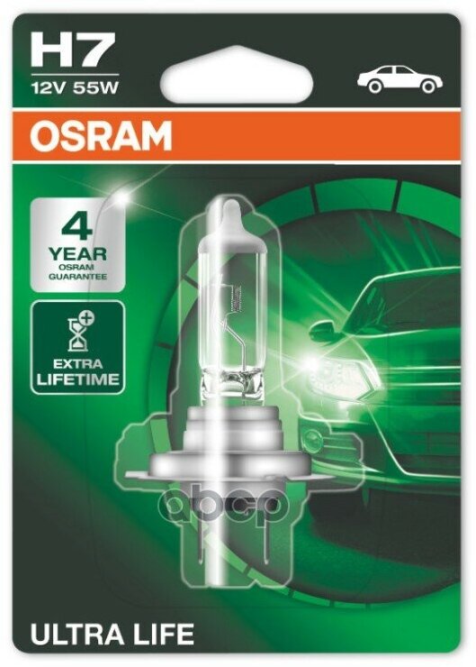 Лампа 12V H7 55W Px26d Блистер (1Шт.) Ultra Life Osram Osram арт. 64210ULT-01B