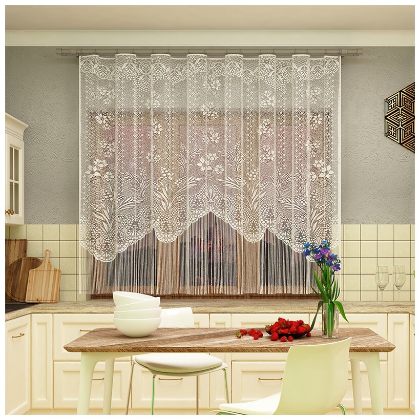 фото Тюль Лента 8С1013-Г50 на зажиме, 170х175 см, 1 шт.