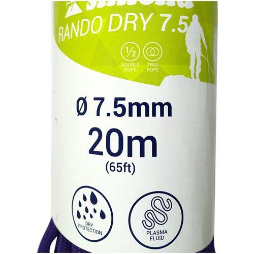 фото Веревка двойная dry 7.5 мм x 20 м – rando dry simond x декатлон decathlon