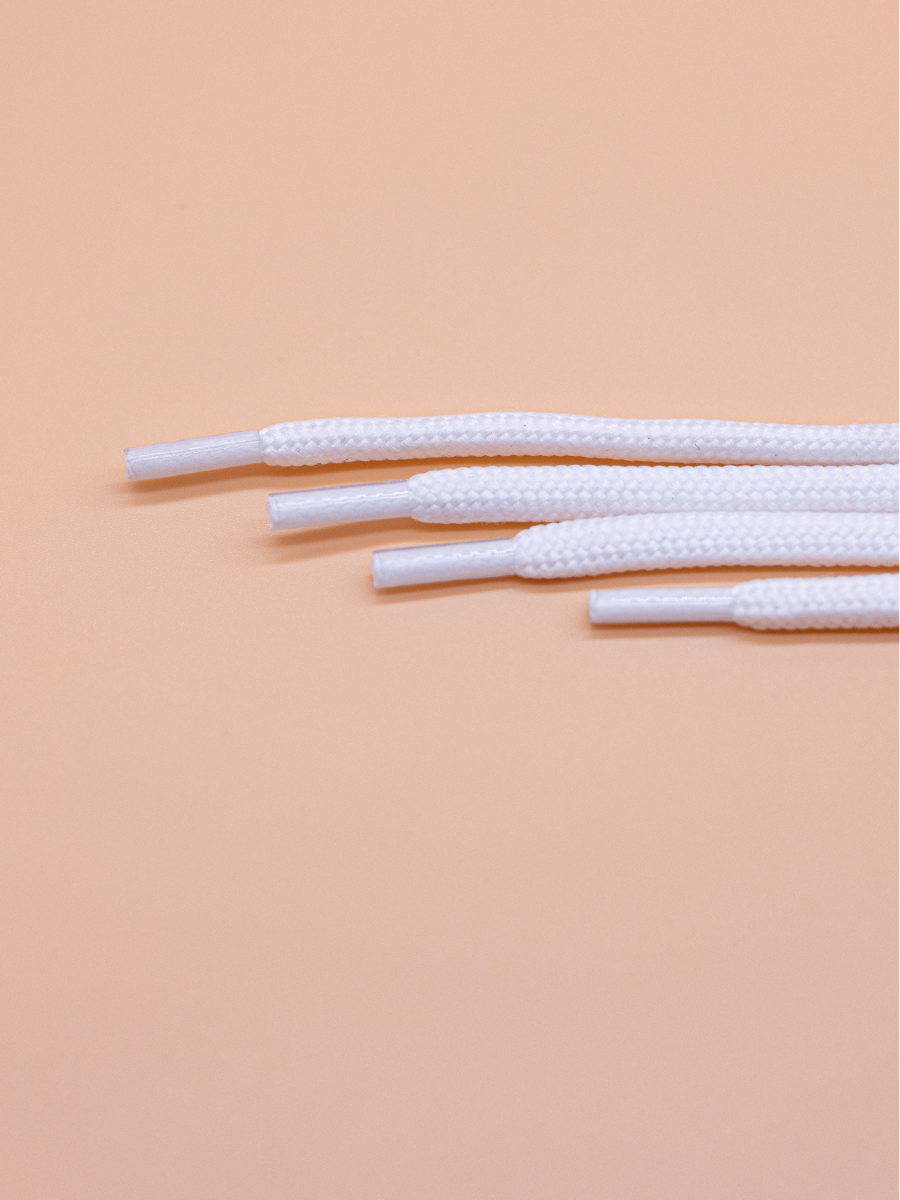Шнурки круглые полиэфир 100 см, ширина 5 мм, белый - фотография № 5