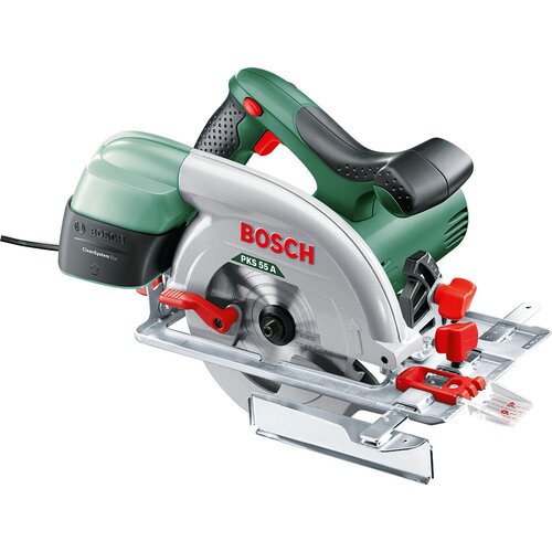 Дисковая пила BOSCH PKS 55 А, 1200 Вт, зеленый/черный