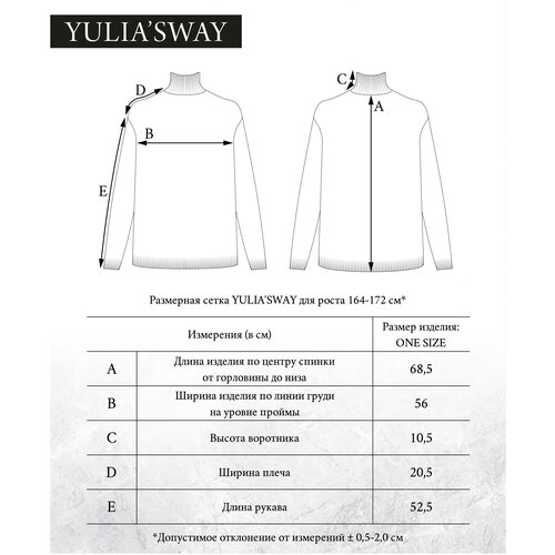 фото Свитер с логотипом yulia'sway полушерстяной зеленый one size