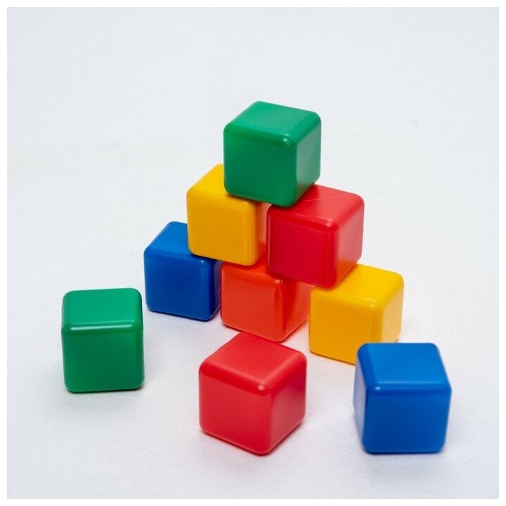 Набор цветных кубиков, 9 штук, 4 × 4 см