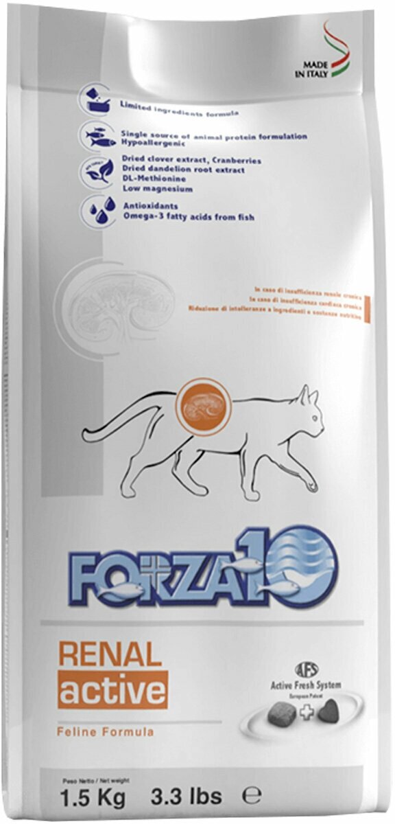 FORZA10 CAT RENAL ACTIVE для взрослых кошек при хронической почечной недостаточности (1,5 кг)