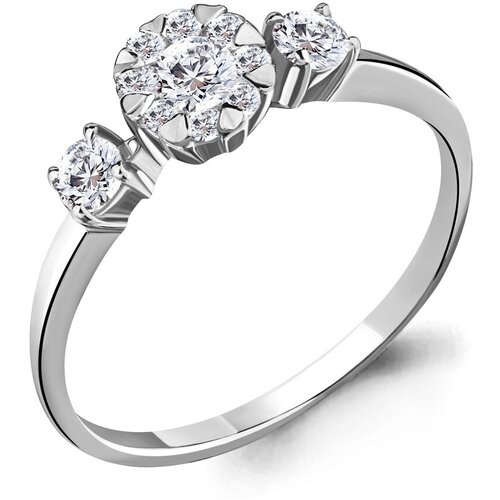 фото Кольцо diamant online, белое золото, 585 проба, бриллиант, размер 18