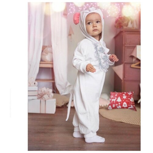 Карнавальный костюм для малышей «Мышка с грудкой», велюр, хлопок, рост 74-92 см страна карнавалия карнавальный костюм для малышей зайчик с розовыми ушами велюр хлопок рост 74 92 см