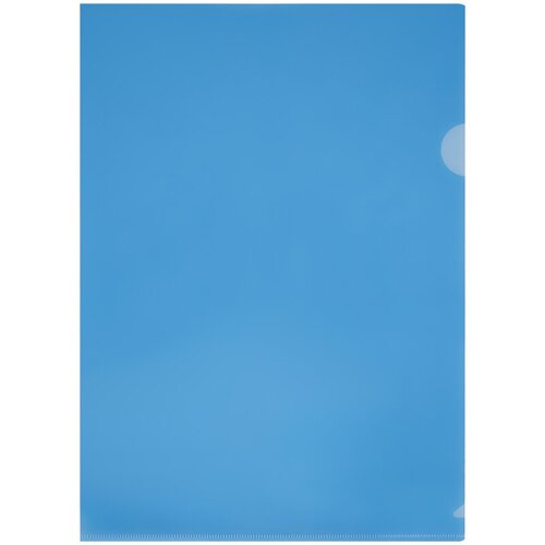 Папка-уголок Стамм (А4, 150мкм, пластик) прозрачная, синяя, 20шт. (ММ-32259)