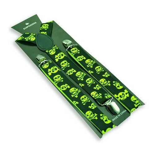 фото Подтяжки карнавальные черные с черепами 100см lyga international co ltd