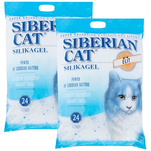 Сибирская кошка элитный наполнитель силикагелевый для туалета кошек 24 24 л 8038₽