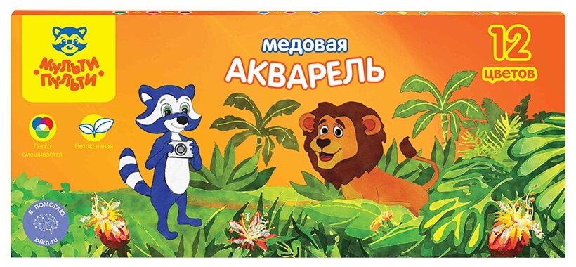 Мульти-Пульти Акварель медовая Енот в джунглях (АК_10698)