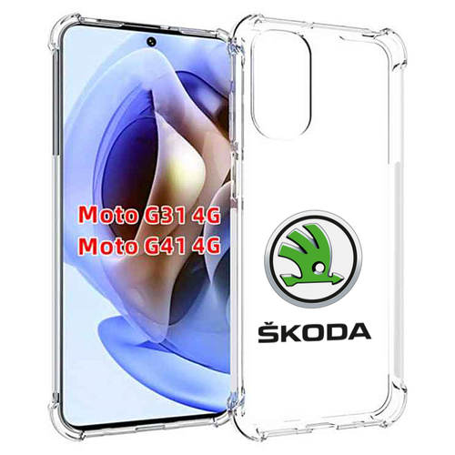 Чехол MyPads skoda-шкода-4 мужской для Motorola Moto G31 4G / G41 4G задняя-панель-накладка-бампер