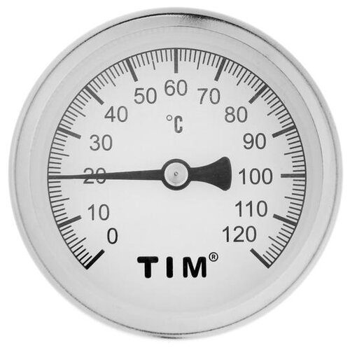 Термометр биметаллический с погружной гильзой d80x50x1/2", 120*