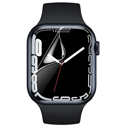 Глянцевая защитная плёнка для смарт-часов Apple Watch 7 41 mm, гидрогелевая, на дисплей, не стекло