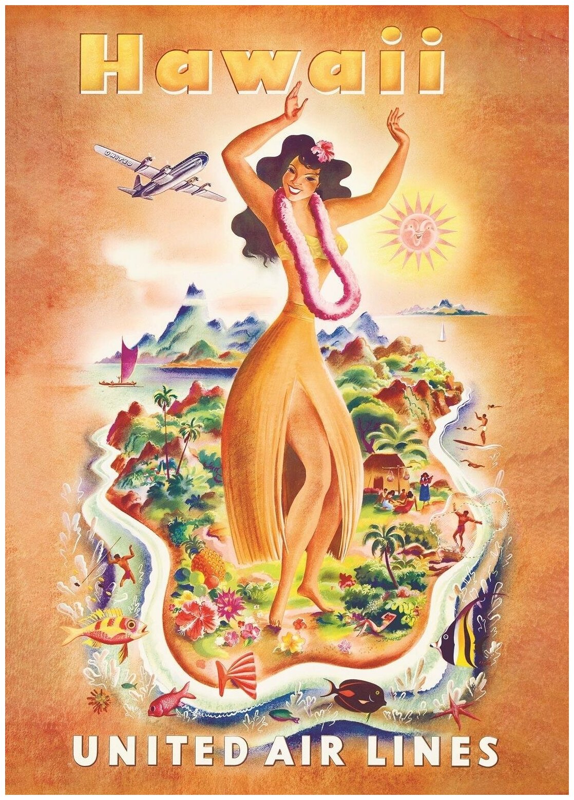 Постер / Плакат / Картина Авиакомпания United Airlines