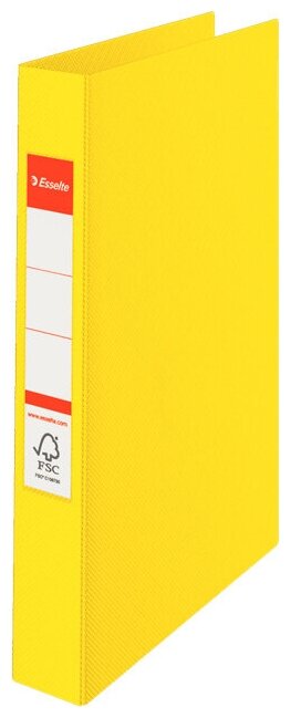 Папка на 2-х кольцах Esselte Standard 14450 A4 картон/ПВХ кор.25мм желтый вмест.190лист.