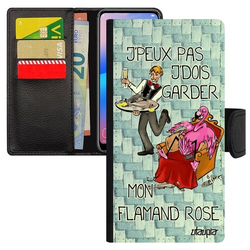 фото Чехол книжка на смартфон galaxy a40, "не могу - у меня фламинго!" юмор повод utaupia