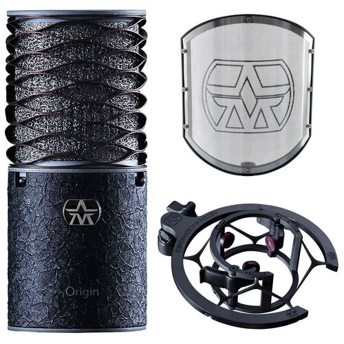 Aston Microphones ORIGIN BLACK BUNDLE Студийный микрофон с держателем и поп-фильтром черный корпус 3284000₽