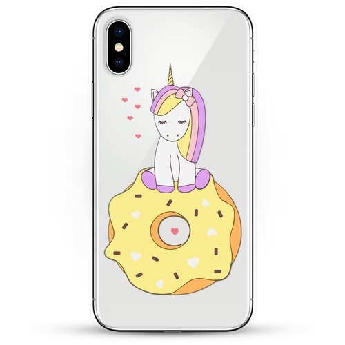 фото Силиконовый чехол единорог на пончике на apple iphone xs max andy & paul