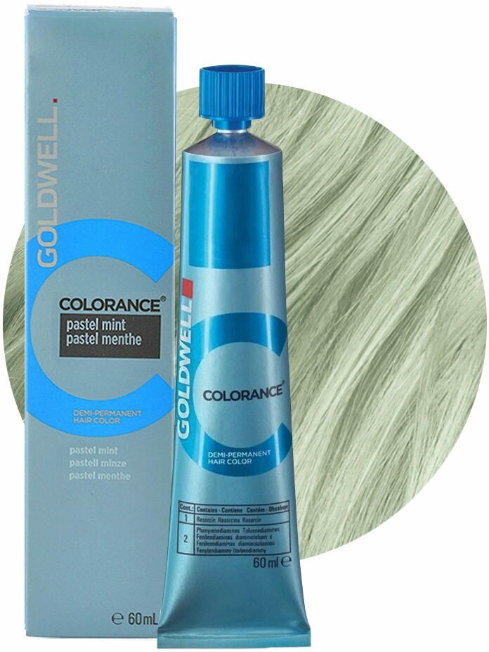 Краска для волос тонирующая Goldwell Colorance Pastel Mint пастельный мятный 60 мл