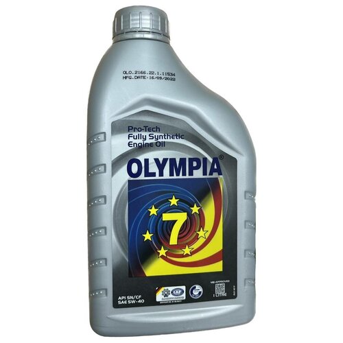 Cинтетическое моторное масло Olympia OIL 5W-40 API SN/CF, 1 литр