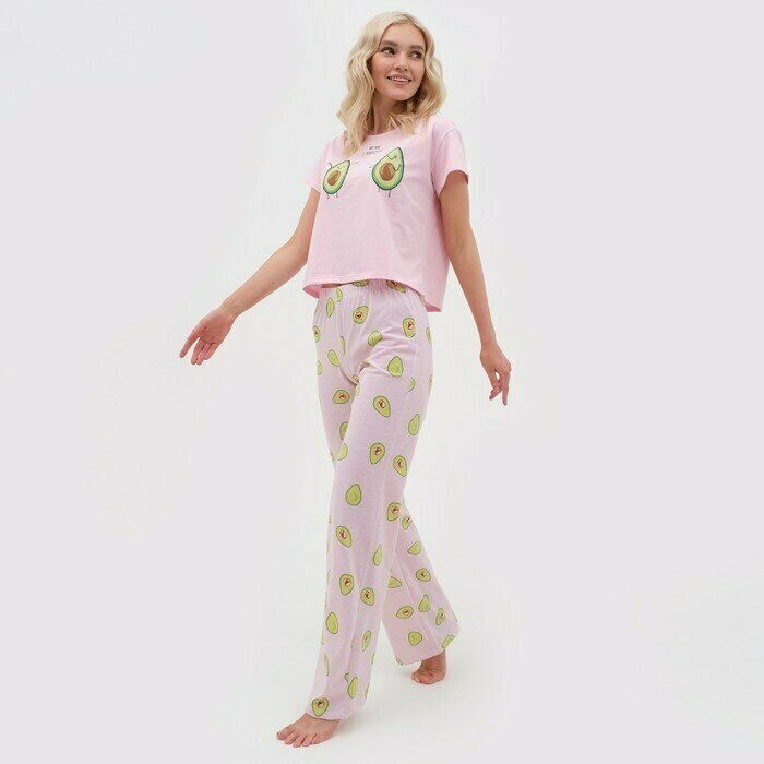 Пижама женская (футболка и брюки) Avocado р. 40-42, розовый - фотография № 2