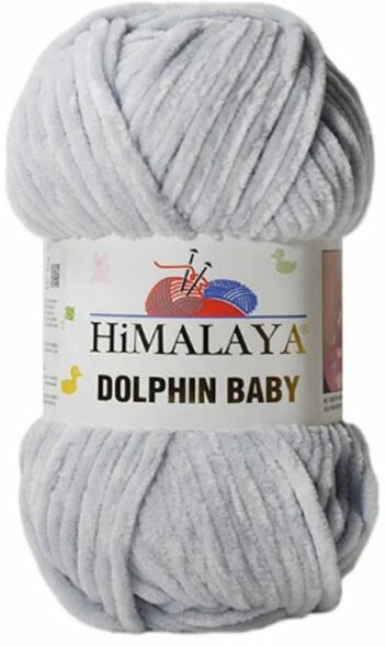 Пряжа Himalaya Dolphin baby светло-серый (80325), 100%полиэстер, 120м, 100г, 1шт