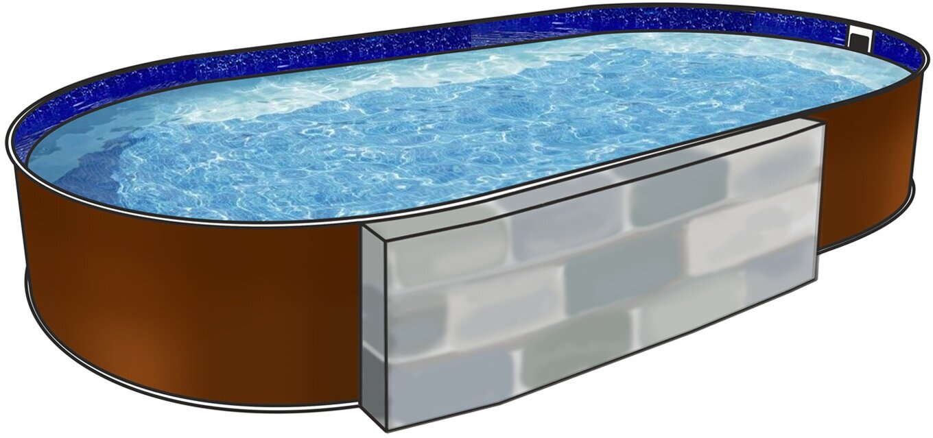 Бассейн каркасный морозоустойчивый овальный "Лагуна" 5 х 2 х 1,25 м Темный шоколад