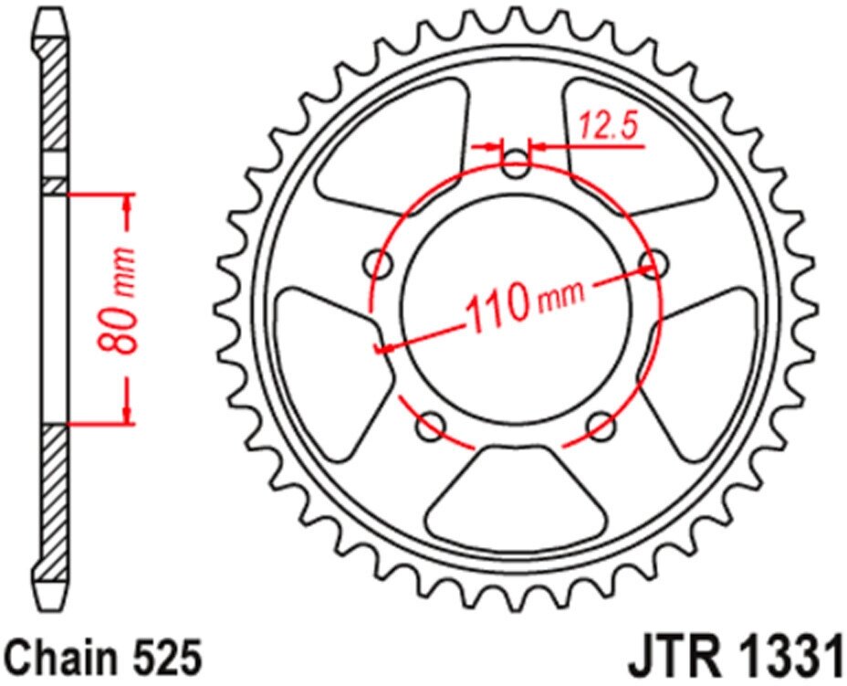 Звезда Мотоциклетная JT JTR133142ZBK