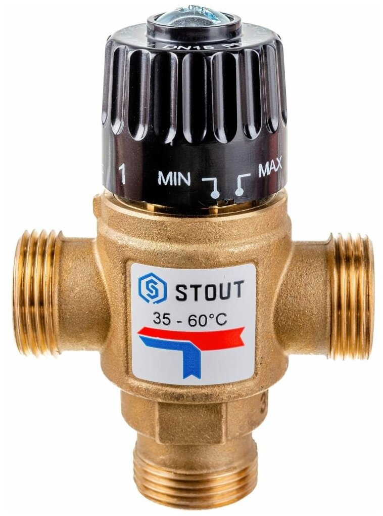 STOUT SVM-0120-166020 STOUT Термостатическийесительный клапан для систем отопления и ГВС 3/4" резьба