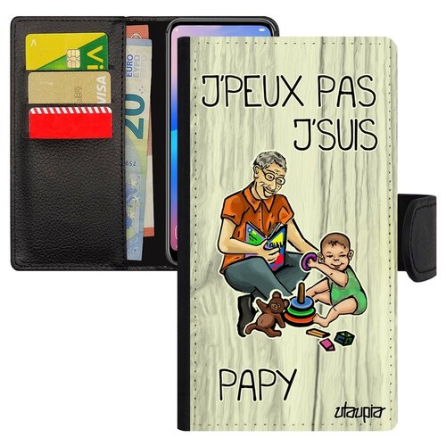 фото Чехол книжка на телефон iphone 8, "не могу - стал дедом!" карикатура дедуля utaupia