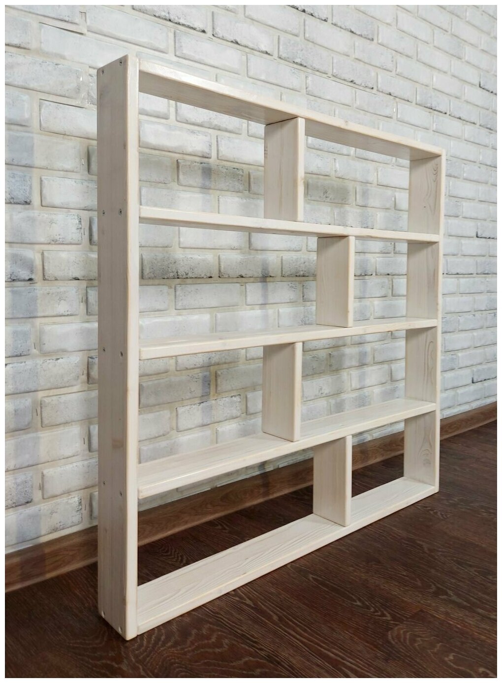 фото Перегородка стеллаж модульная ПМ-001для зонирования комнаты (декоративная перегородка) из массива