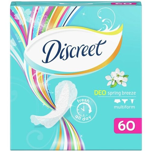 Ежедневные прокладки Discreet Deo Spring Breeze Multiform, 60 шт. discreet прокладки ежедневные discreet deo spring breeze 20 шт