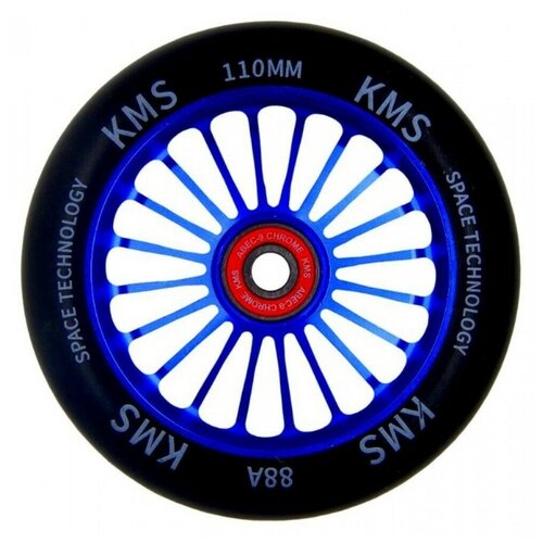 Колесо для трюкового самоката kms sport 110 мм алюминий синий спицы 20047